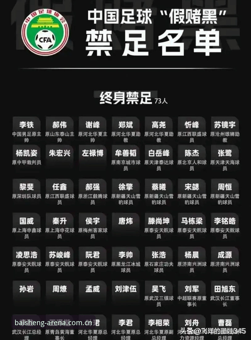 中国足协第三批禁足名单深度评测：65人受罚，足球反腐风暴再升级